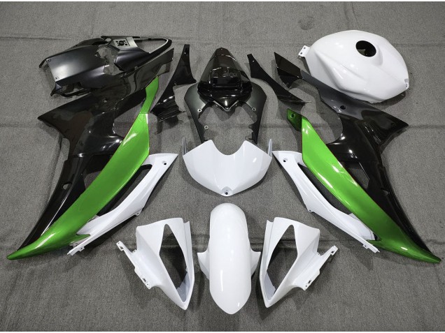 Vert Personnalisé Noir & Blanc 2008-2016 Yamaha R6 Carénage Moto