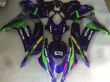 Vert Violet & Brillant 2016-2019 Kawasaki ZX10R Carénage Moto
