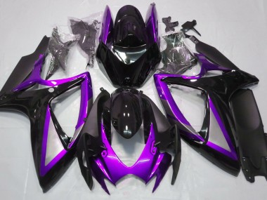 Violet Brillant & Noir 2006-2007 Suzuki GSXR 600-750 Carénage Moto