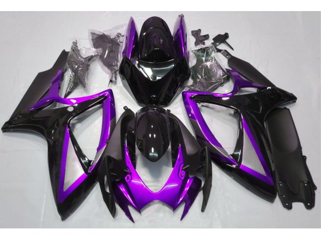 Violet Brillant & Noir 2006-2007 Suzuki GSXR 600-750 Carénage Moto Violet Brillant & Noir 2006-2007 Suzuki GSXR 600-750 Carénage Moto
