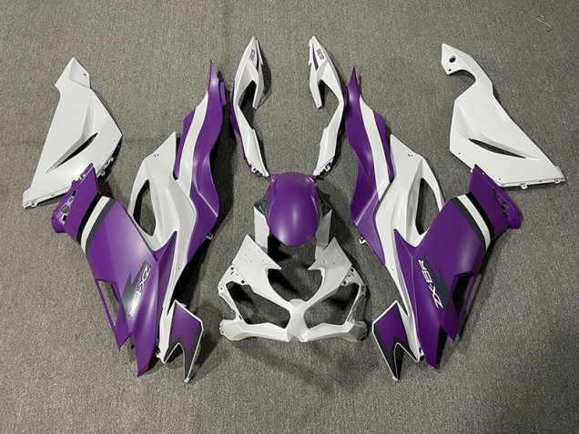 Violet Mat & Blanc 2019-2023 Kawasaki ZX6R Carénage Moto Violet Mat & Blanc 2019-2023 Kawasaki ZX6R Carénage Moto
