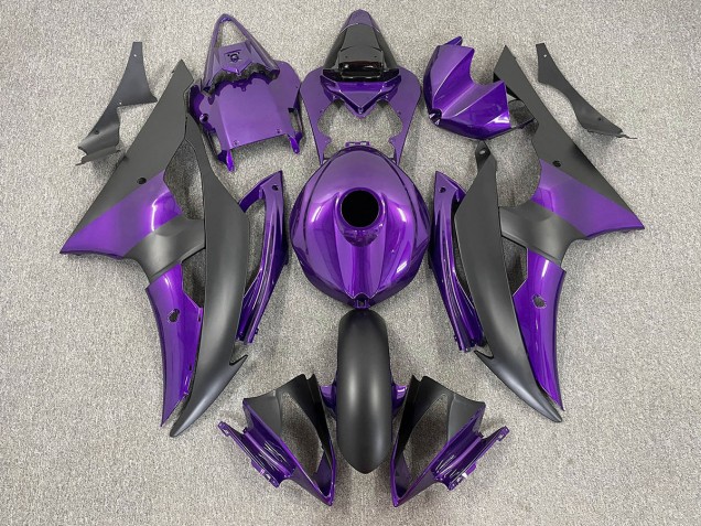 Violet & Noir Mat 2008-2016 Yamaha R6 Carénage Moto Violet & Noir Mat 2008-2016 Yamaha R6 Carénage Moto