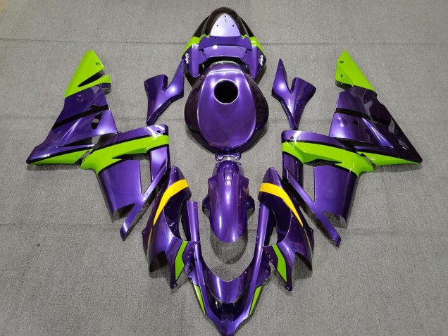Violet Vert & Jaune 2004-2005 Kawasaki ZX10R Carénage Moto