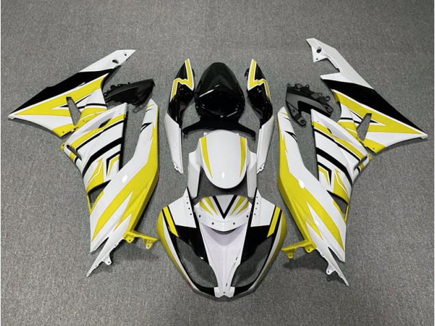 Zag Jaune Blanc & Noir 2009-2012 Kawasaki ZX6R Carénage Moto Zag Jaune Blanc & Noir 2009-2012 Kawasaki ZX6R Carénage Moto