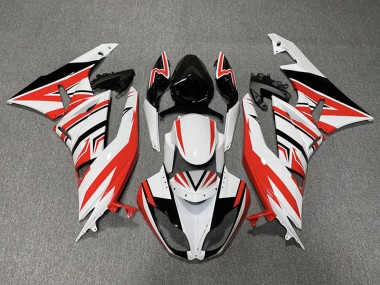 Zag Rouge Blanc & Noir 2009-2012 Kawasaki ZX6R Carénage Moto