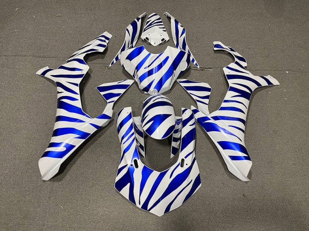 Zèbre Bleu 2015-2019 Yamaha R1 Carénage Moto Zèbre Bleu 2015-2019 Yamaha R1 Carénage Moto
