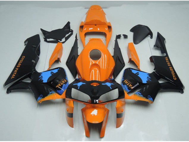 Éclaboussures Orange & Noires 2005-2006 Honda CBR600RR Carénage Moto Éclaboussures Orange & Noires 2005-2006 Honda CBR600RR Carénage Moto