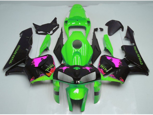 Éclaboussures Roses Sur Vert 2005-2006 Honda CBR600RR Carénage Moto Éclaboussures Roses Sur Vert 2005-2006 Honda CBR600RR Carénage Moto