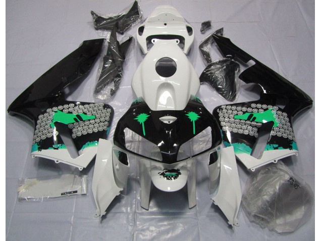 Éclaboussures Turquoise Sur Noir Brillant 2005-2006 Honda CBR600RR Carénage Moto Éclaboussures Turquoise Sur Noir Brillant 2005-2006 Honda CBR600RR Carénage Moto