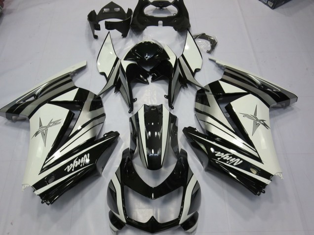 Étoile Argentée Blanche 2008-2012 Kawasaki Ninja 250 Carénage Moto Étoile Argentée Blanche 2008-2012 Kawasaki Ninja 250 Carénage Moto